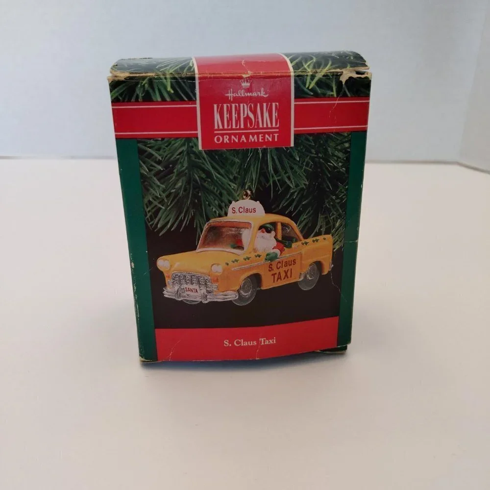 1990 Hallmark Keepsake S. Claus Taxi Ornament